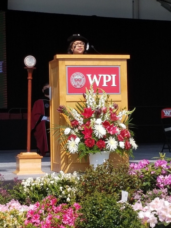 DAISY PhD graduate Dr. Susmitha Wunnava as featured speaker for WPI Class of 2021 commencement, wide angle